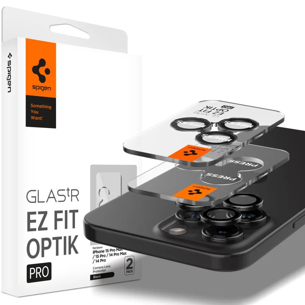 Apple iPhone 16 Pro apsauginis stiklas SPIGEN OPTIK.TR ”EZ FIT” CAMERA PROTECTOR 2-PACK