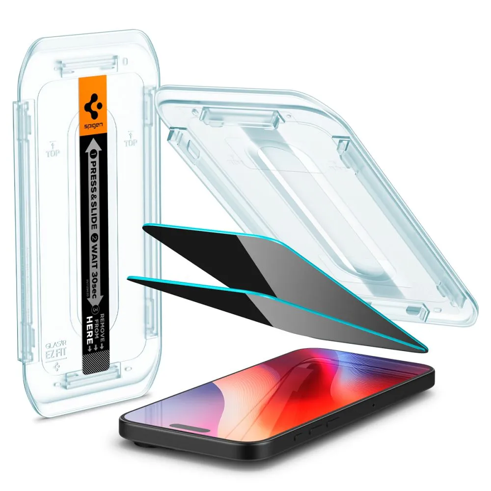 Apple iPhone 16 Pro apsauginis stiklas SPIGEN GLAS.TR ”EZ FIT” PRIVACY 2-PACK