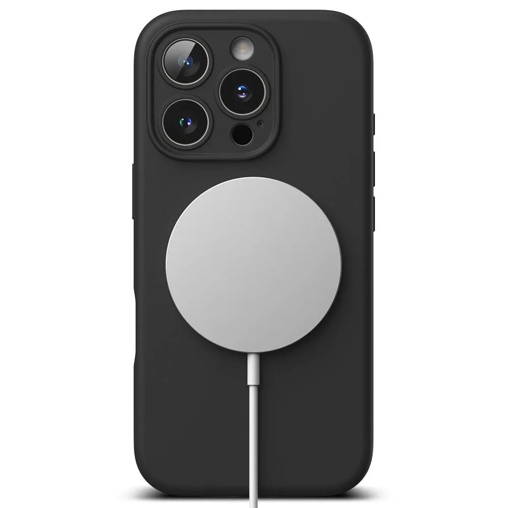 Apple iPhone 16 Pro dėklas Juoda RINGKE SILICONE MAGNETIC MAGSAFE