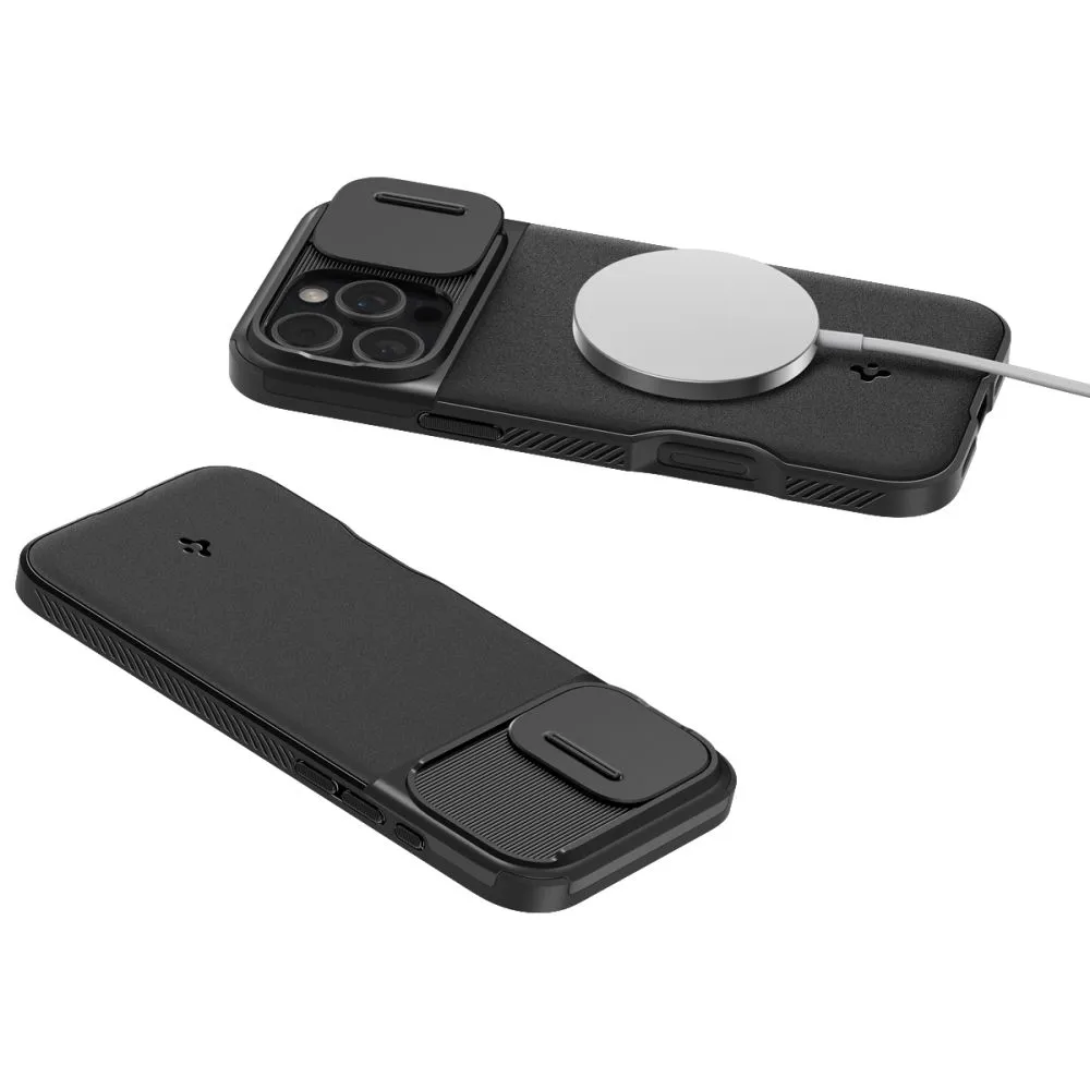 Apple iPhone 16 Pro dėklas Juoda SPIGEN OPTIK ARMOR MAG MAGSAFE
