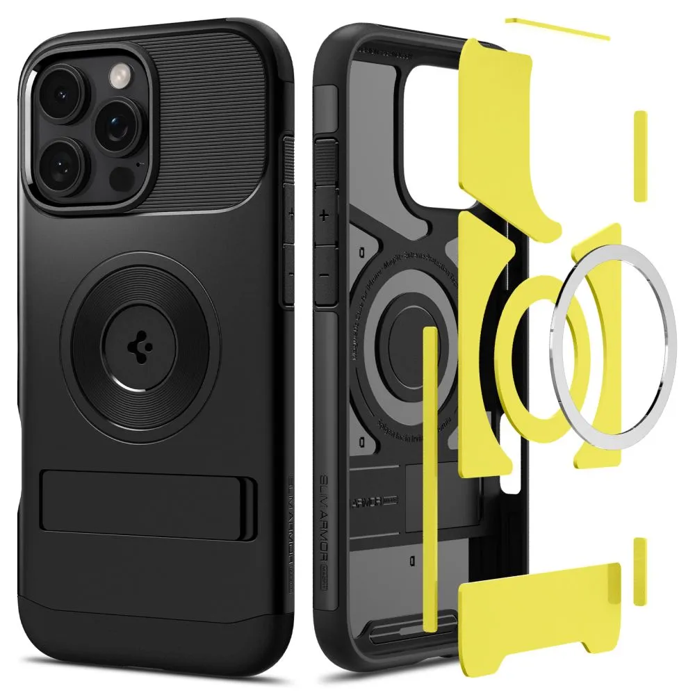 Apple iPhone 16 Pro dėklas Juoda SPIGEN SLIM ARMOR MAG MAGSAFE
