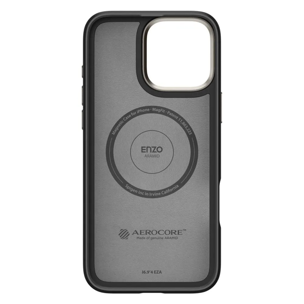 Apple iPhone 16 Pro dėklas Juoda SPIGEN ENZO ARAMID MAG MAGSAFE