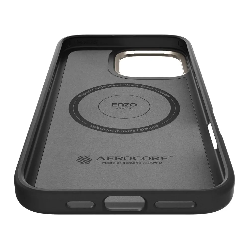 Apple iPhone 16 Pro dėklas Juoda SPIGEN ENZO ARAMID MAG MAGSAFE