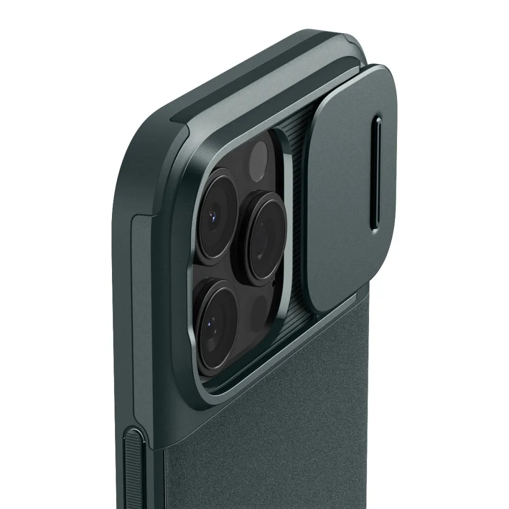 Apple iPhone 16 Pro dėklas žalia SPIGEN OPTIK ARMOR MAG MAGSAFE