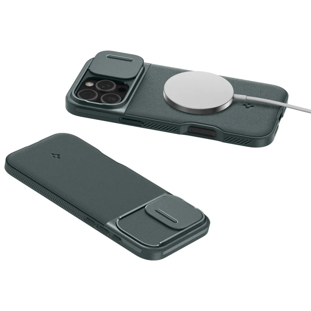 Apple iPhone 16 Pro dėklas žalia SPIGEN OPTIK ARMOR MAG MAGSAFE