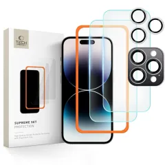 iPhone iPhone 16 Pro apsauginis stiklas TECH-PROTECT SUPREME SET 3-PACK Apple iPhone 16 Pro