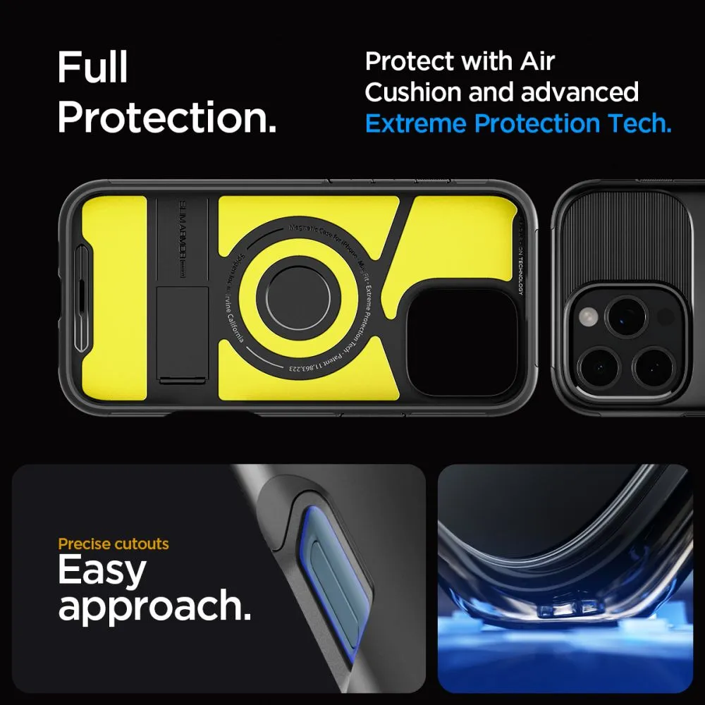 Apple iPhone 16 Pro Max vāciņš melns SPIGEN SLIM ARMOR MAG MAGSAFE