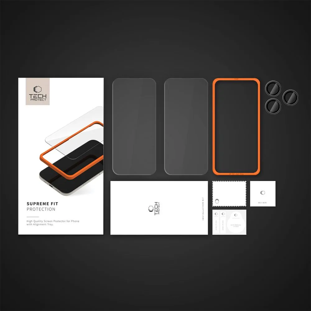Apple iPhone 16 Pro Max skärmskydd TECH-PROTECT SUPREME SET 3-PACK