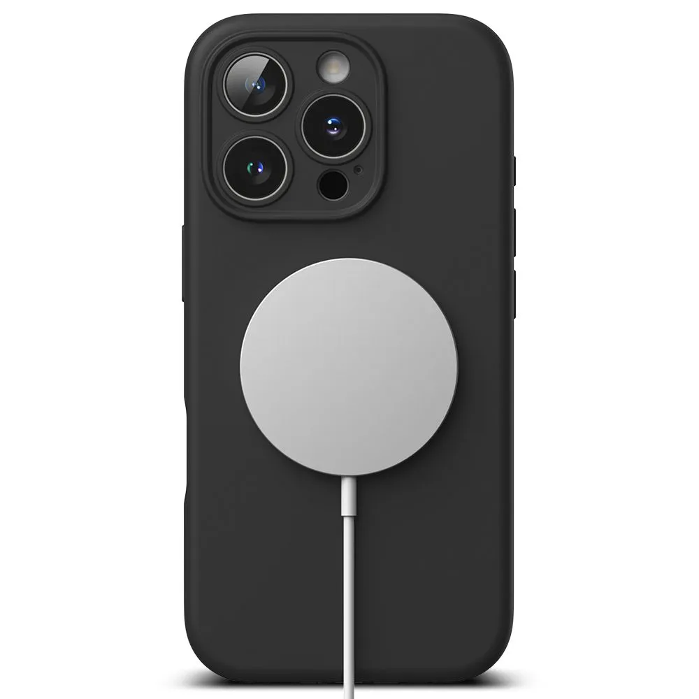 Apple iPhone 16 Pro Max dėklas Juoda RINGKE SILICONE MAGNETIC MAGSAFE