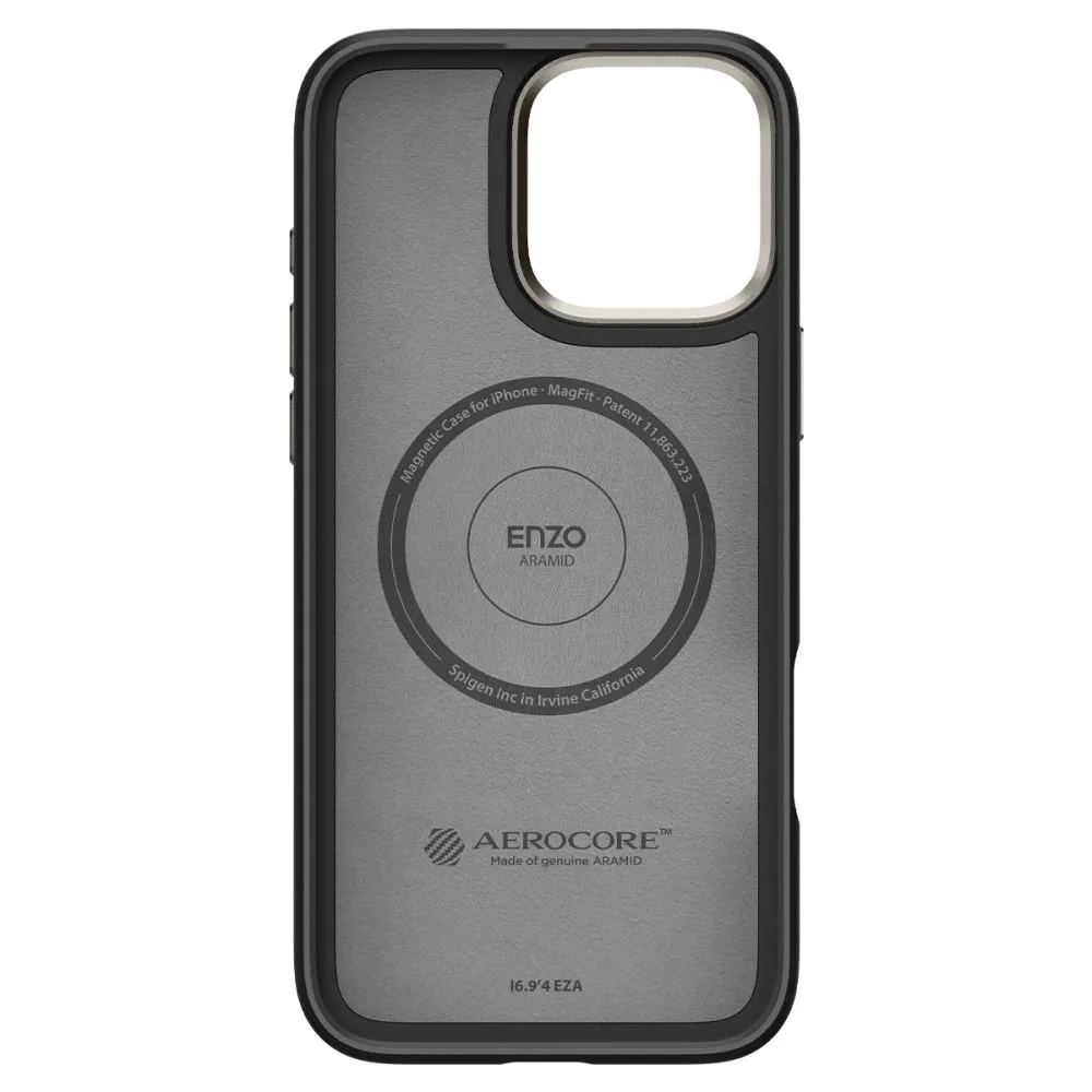 Apple iPhone 16 Pro Max skal svart SPIGEN ENZO ARAMID MAG MAGSAFE