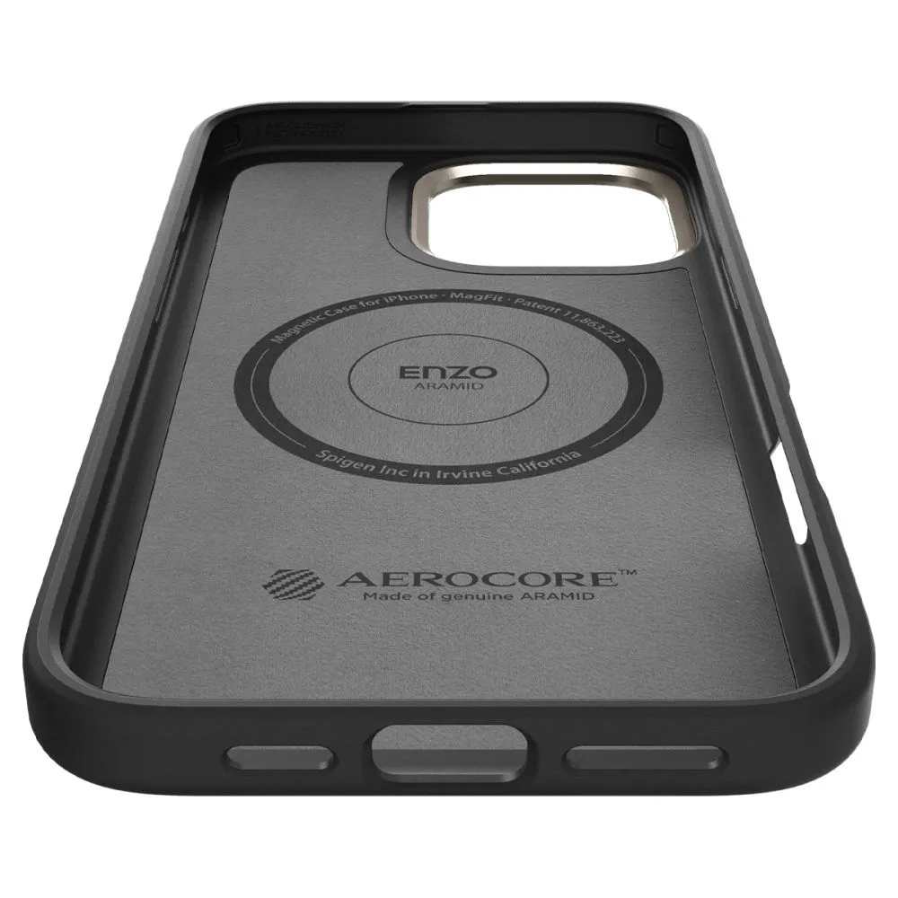Apple iPhone 16 Pro Max skal svart SPIGEN ENZO ARAMID MAG MAGSAFE