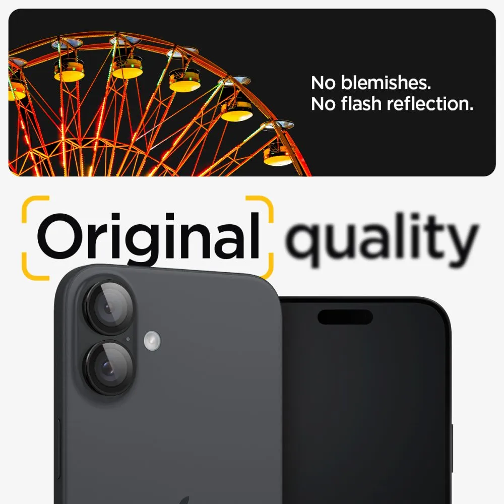 Apple iPhone 16 Plus skärmskydd  SPIGEN OPTIK PRO GLAS.TR ”EZ FIT” CAMERA PROTECTOR 2-PACK