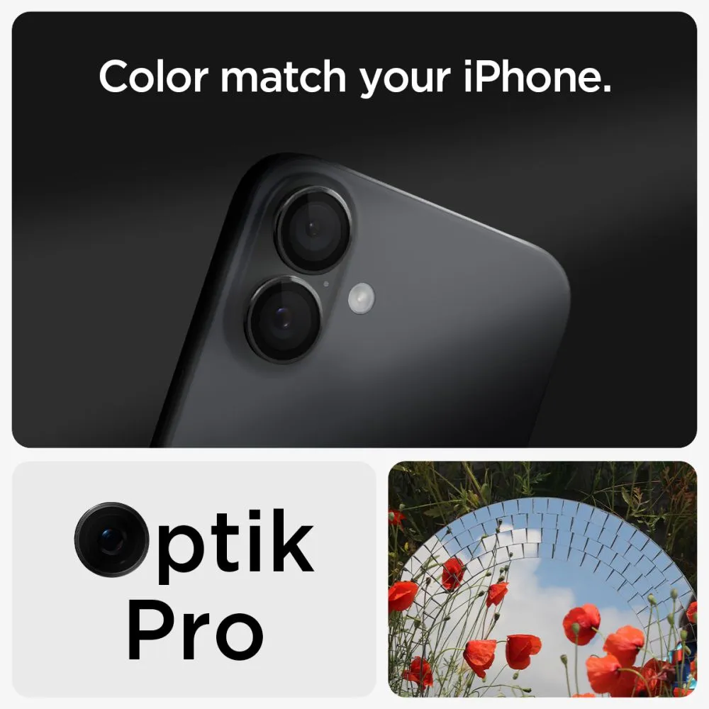 Apple iPhone 16 Plus skärmskydd  SPIGEN OPTIK PRO GLAS.TR ”EZ FIT” CAMERA PROTECTOR 2-PACK