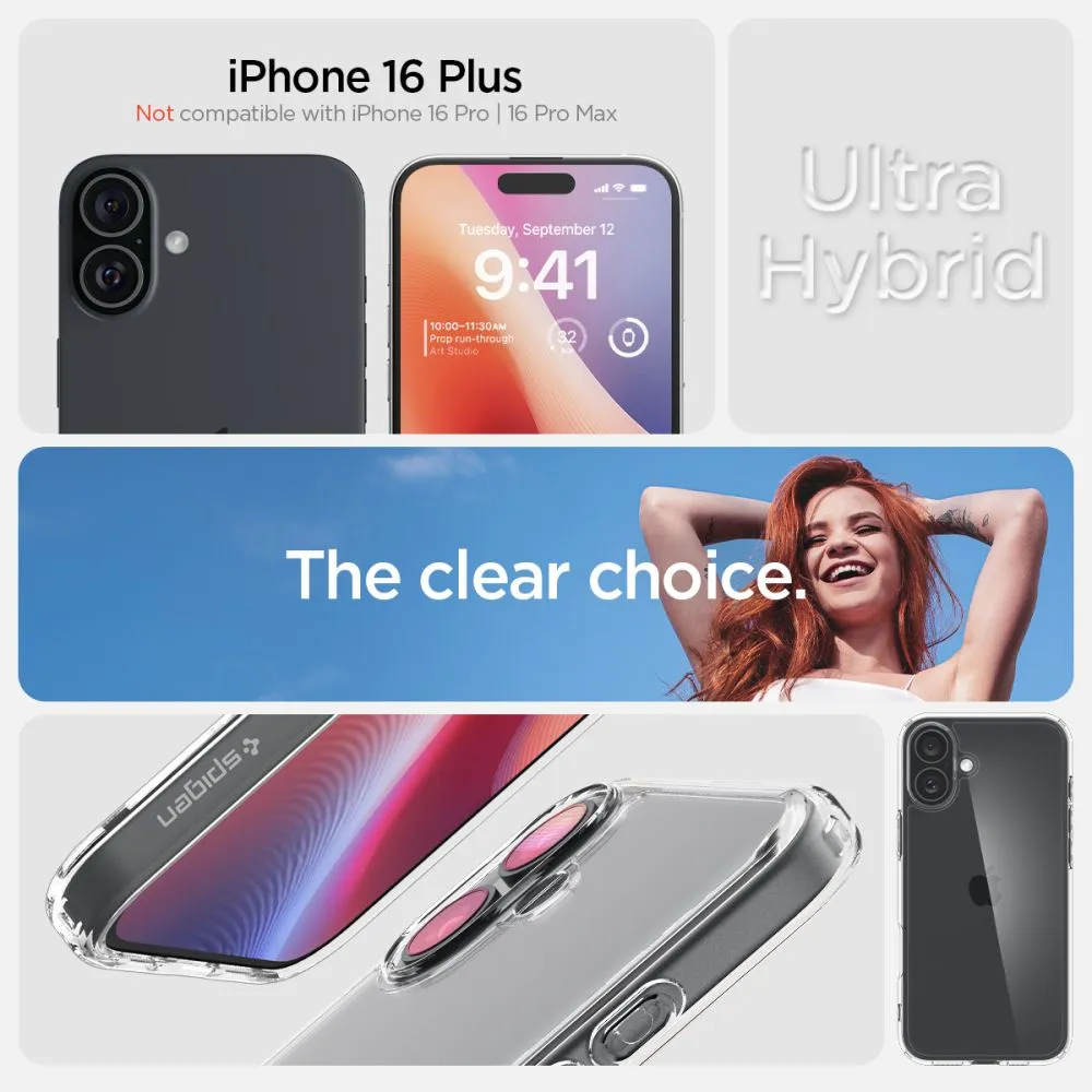 Apple iPhone 16 Plus vāciņš caurspīdīgs SPIGEN ULTRA HYBRID