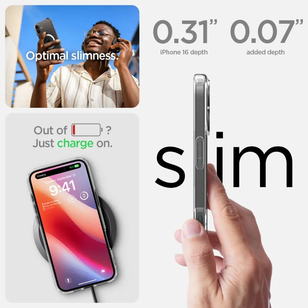 Apple iPhone 16 Plus vāciņš caurspīdīgs SPIGEN ULTRA HYBRID MAG MAGSAFE