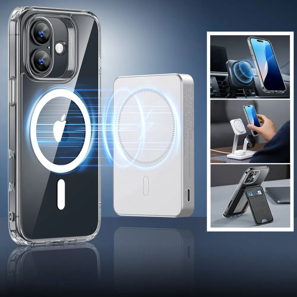 Apple iPhone 16 Plus vāciņš caurspīdīgs ESR CLASSIC HYBRID HALOLOCK MAGSAFE & TEMPERED GLASS