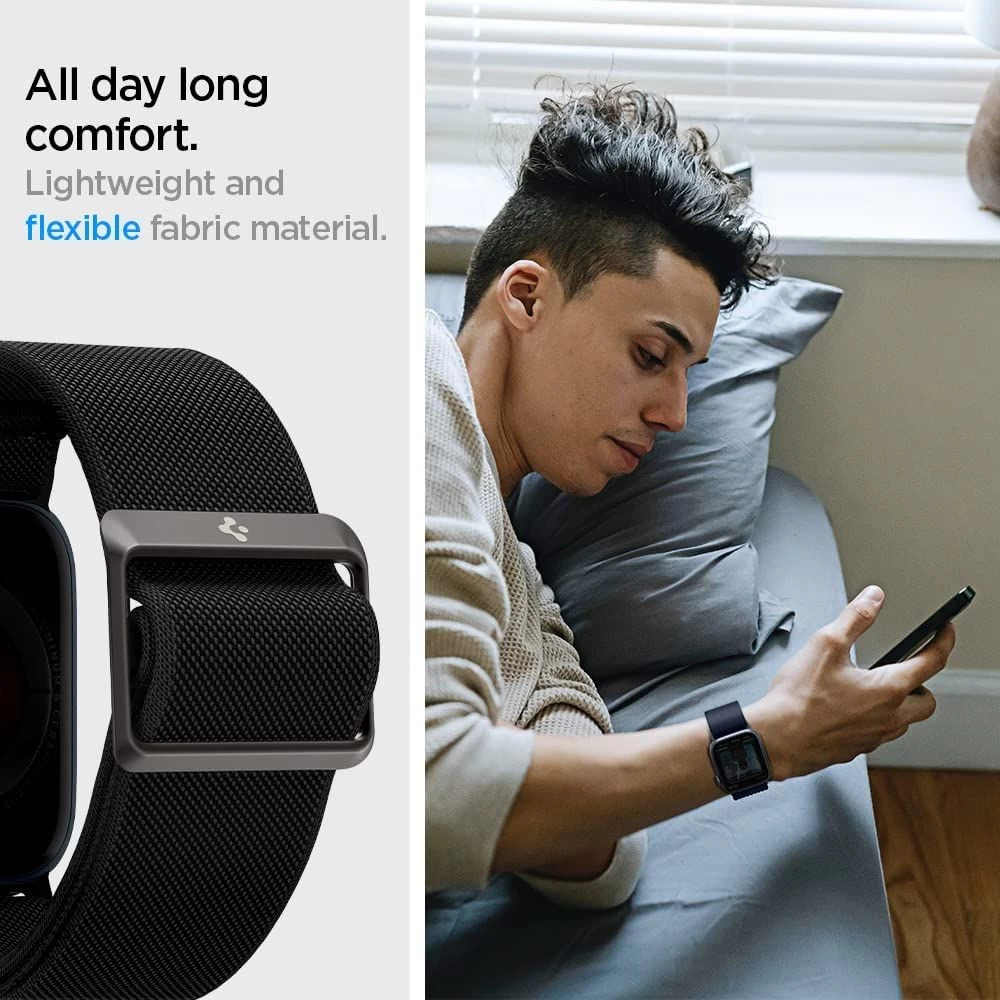 Apple Watch 10 / 11 Nutikellade rihmad must SPIGEN FIT LITE (46 MM)