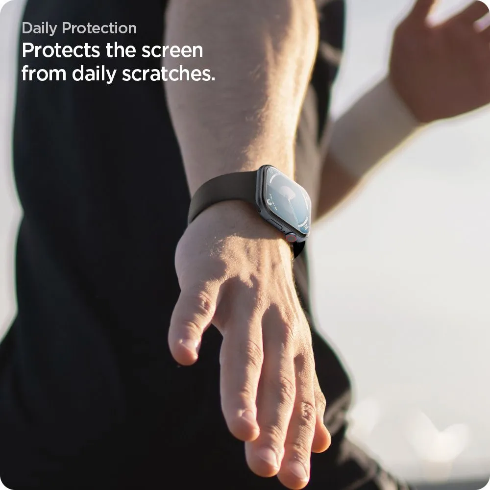 Apple Watch 10 apsauginis stiklas  SPIGEN ELITE SHIELD ”EZ FIT” 2-PACK (46 MM)