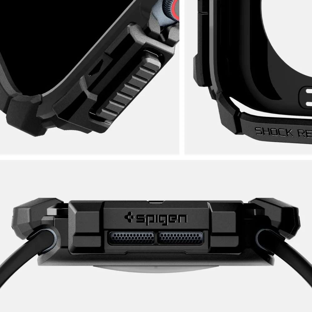 Apple Watch 10 dėklas Juoda SPIGEN RUGGED ARMOR (42 MM)