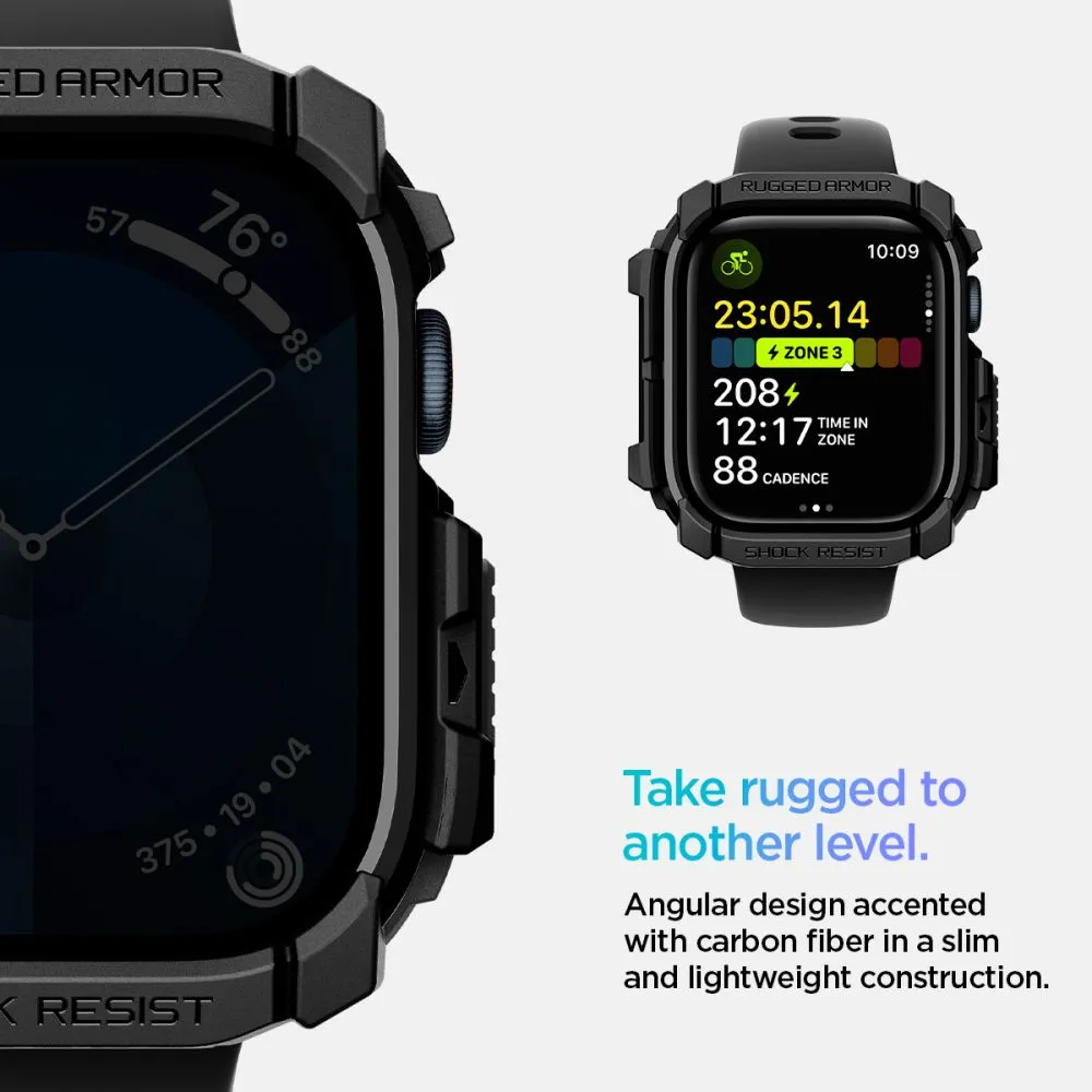 Apple Watch 10 dėklas Juoda SPIGEN RUGGED ARMOR (42 MM)