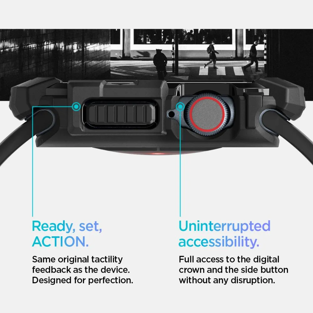 Apple Watch 10 dėklas Juoda SPIGEN RUGGED ARMOR (42 MM)