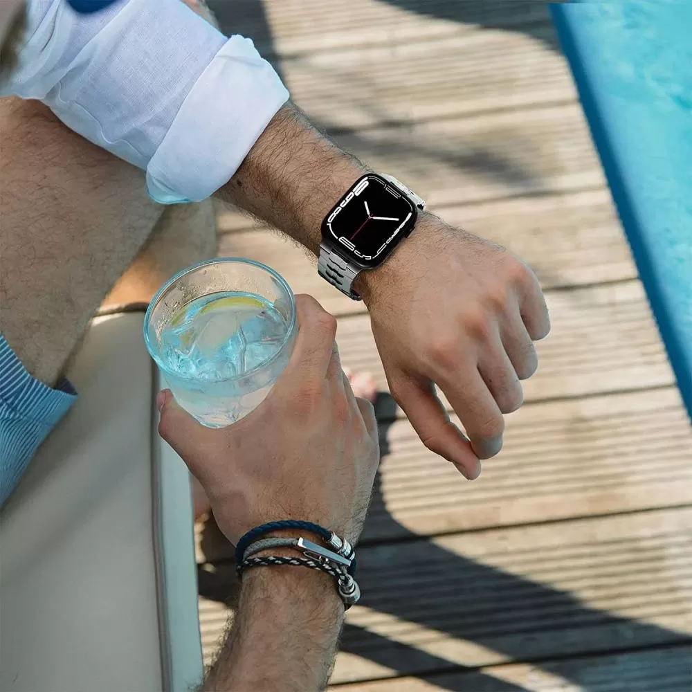 Apple Watch 10 dirželis Juoda TECH-PROTECT STAINLESS LINE (46 MM)