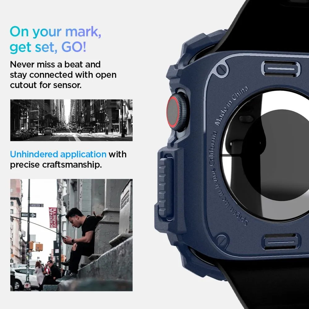 Apple Watch 10 dėklas mėlyna SPIGEN RUGGED ARMOR  (46 MM)