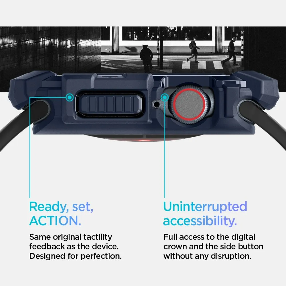 Apple Watch 10 dėklas mėlyna SPIGEN RUGGED ARMOR  (46 MM)