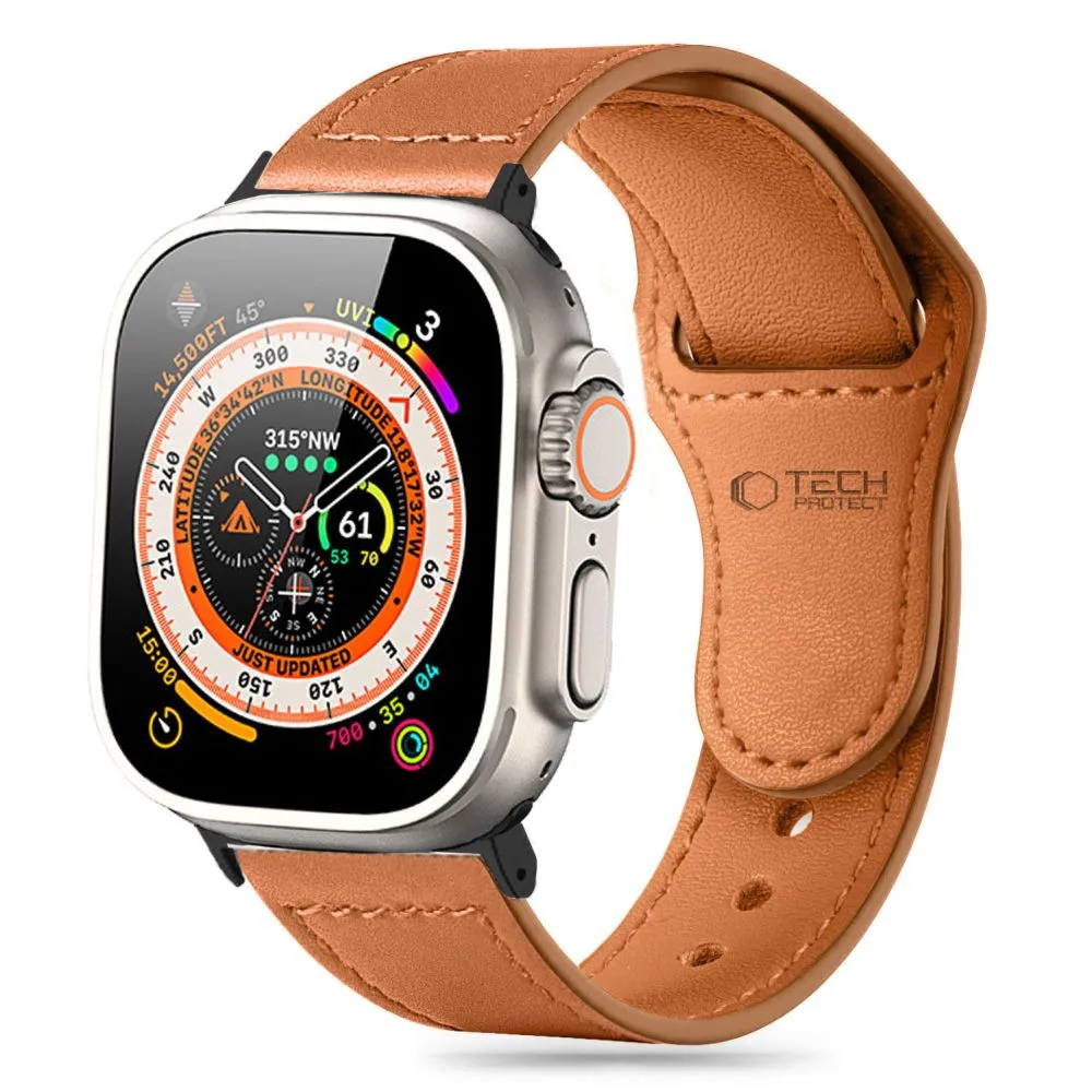 Apple Watch 10 dirželis rudas TECH-PROTECT NATURALFIT (42 MM)