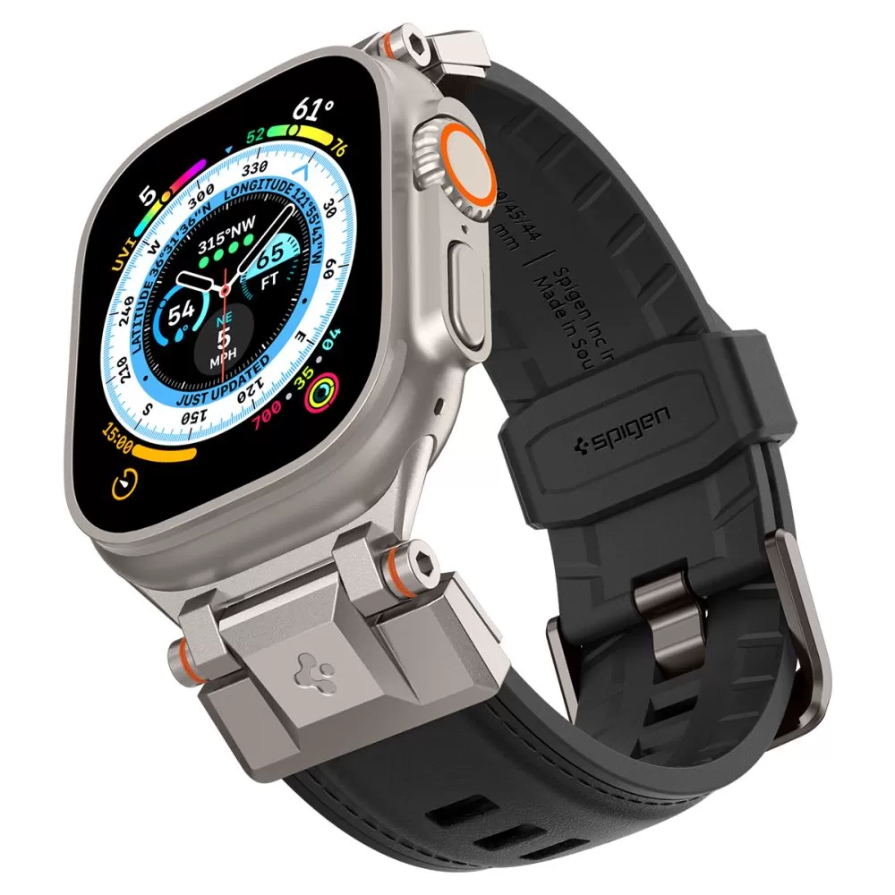 Apple Watch 10 dirželis Juoda SPIGEN DURAPRO ARMOR PU (46 MM)