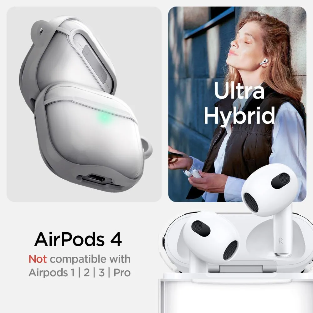 Apple AirPods 4 case white SPIGEN ULTRA HYBRID