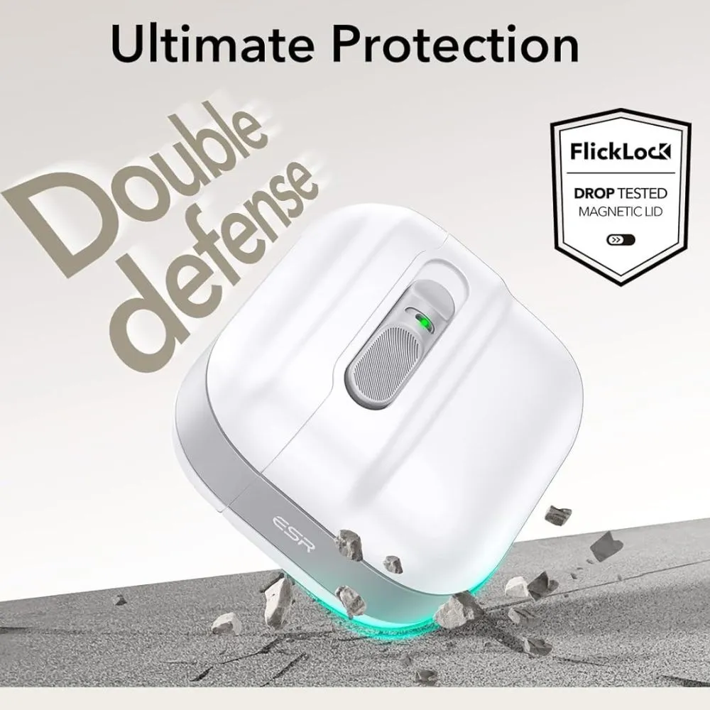 Apple AirPods 4 чехол белый ESR PULSE HALOLOCK MAGSAFE
