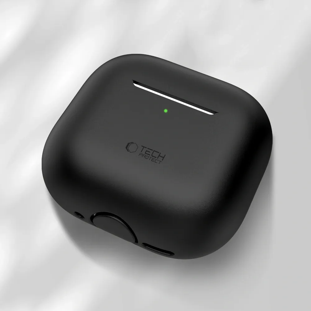 Apple AirPods 4 чехол для телефона черный TECH-PROTECT SILICONE