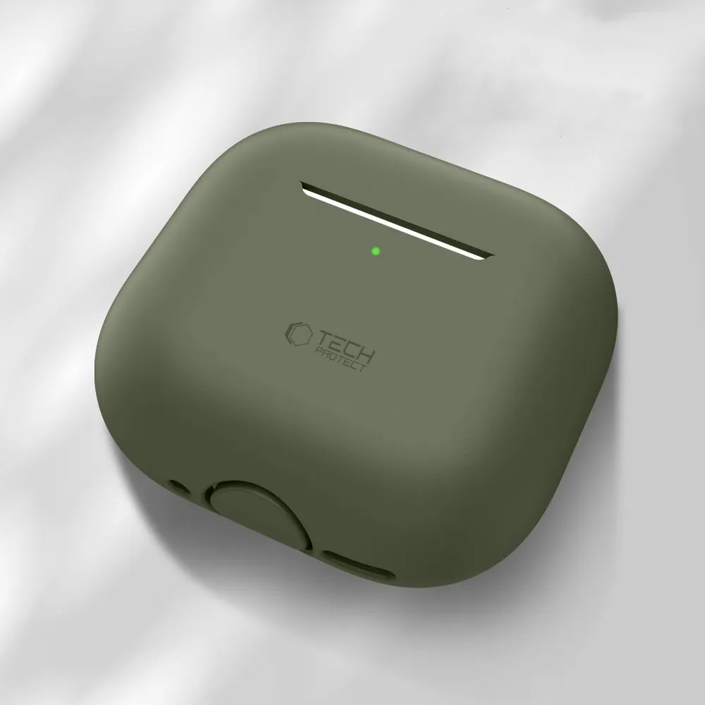 Apple AirPods 4 phone case green TECH-PROTECT SILICONE