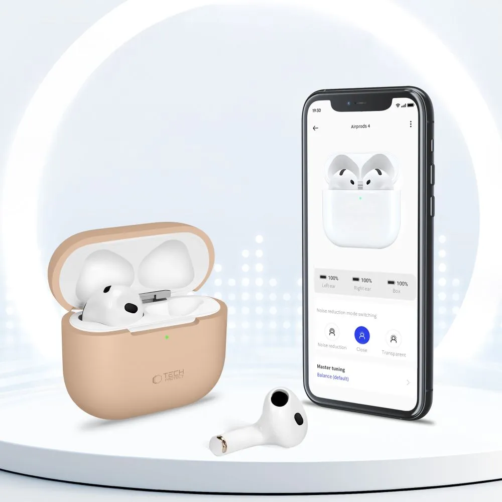 Apple AirPods 4 phone case green TECH-PROTECT SILICONE