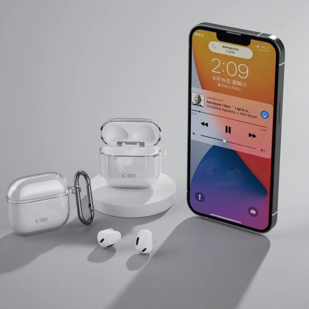 Apple AirPods 4 Suojaavat kotelot ja kuoret läpinäkyvä TECH-PROTECT FLEXAIR