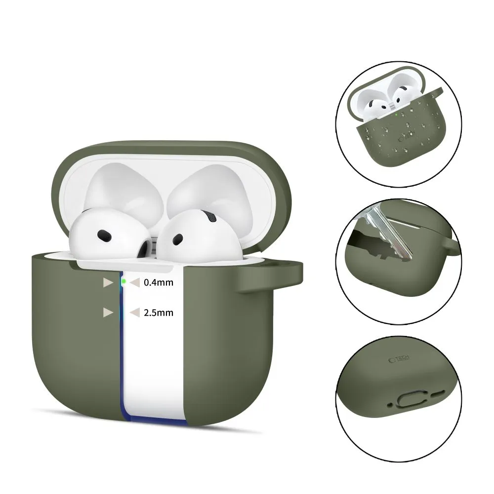 Apple AirPods 4 case green TECH-PROTECT SILICONE HOOK