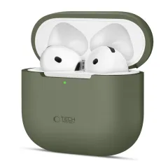 Apple AirPods 4 phone case green TECH-PROTECT SILICONE