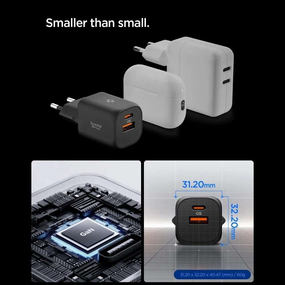 Aксессуары Кабель передачи данных SPIGEN ESSENTIAL EE352EU 2-PORT NETWORK CHARGER 35W 