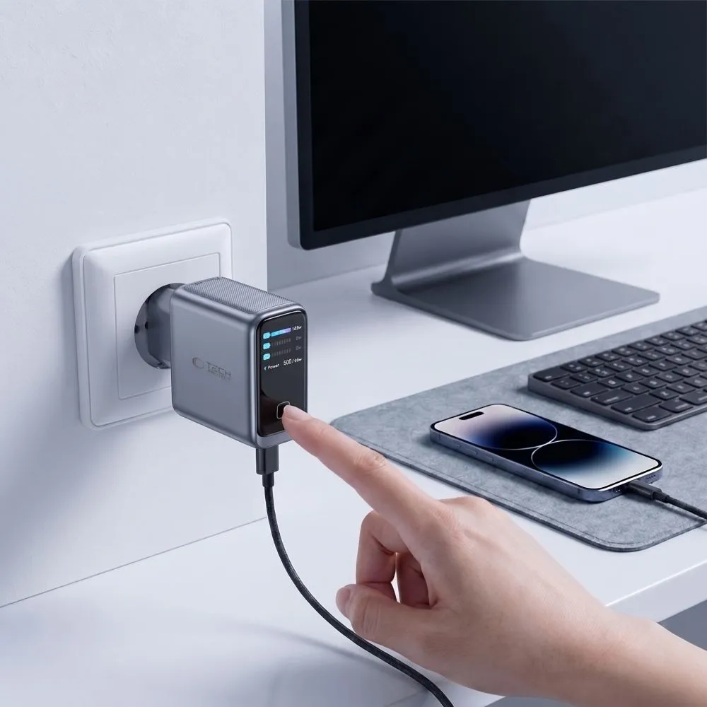 Accessories Data cables TECH-PROTECT POWERVISION NC100W-GAN 3-PORT NETWORK CHARGER PD 100W / QC3.0 Phone Case &