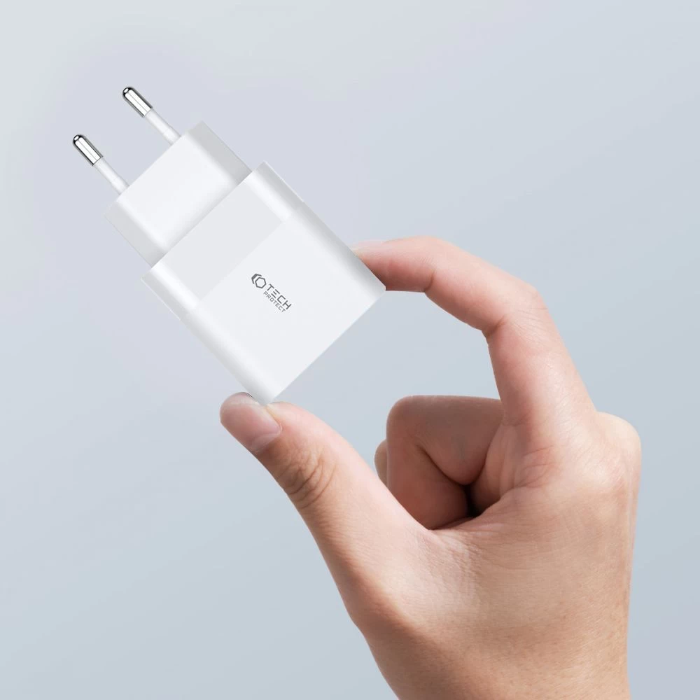 Aксессуары Кабель передачи данных TECH-PROTECT C30W 2-PORT Network Charger PD30W/QC3.0  белый