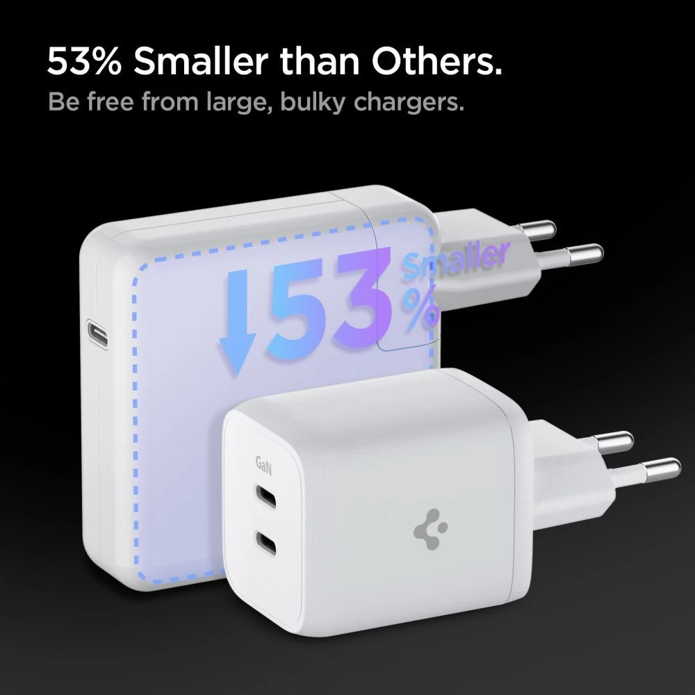 Aксессуары Кабель передачи данных SPIGEN PE2106EU POWERARC 2-PORT NETWORK CHARGER PD65W  белый
