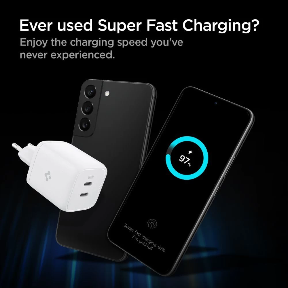 Aксессуары Кабель передачи данных SPIGEN PE2106EU POWERARC 2-PORT NETWORK CHARGER PD65W  белый