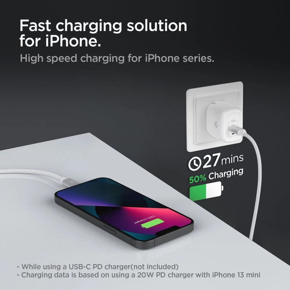 Aксессуары Кабель передачи данных SPIGEN PB2200 ARCWIRE LIGHTNING CABLE 200CM  белый