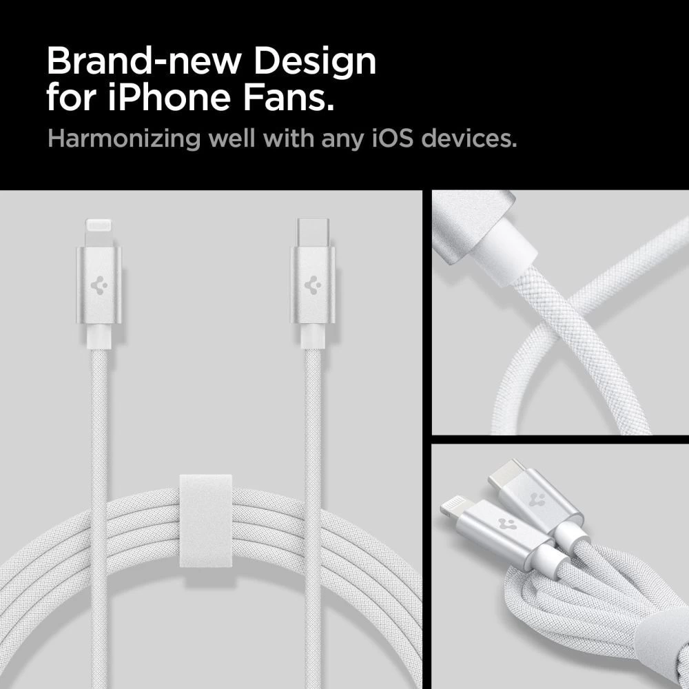 Aксессуары Кабель передачи данных SPIGEN PB2200 ARCWIRE LIGHTNING CABLE 200CM  белый