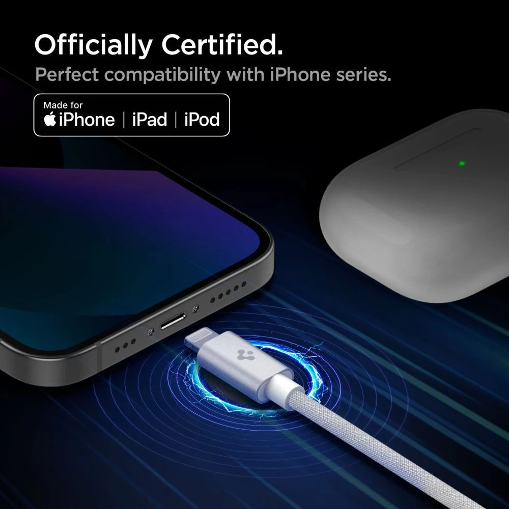 Aксессуары Кабель передачи данных SPIGEN PB2200 ARCWIRE LIGHTNING CABLE 200CM  белый