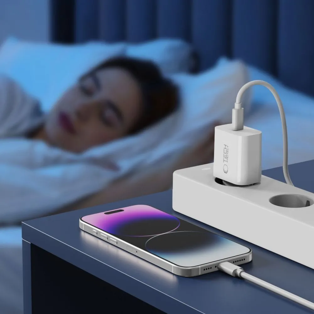 Accessories Data cables TECH-PROTECT NC20W 1-PORT NETWORK CHARGER PD20W + LIGHTNING CABLE  white