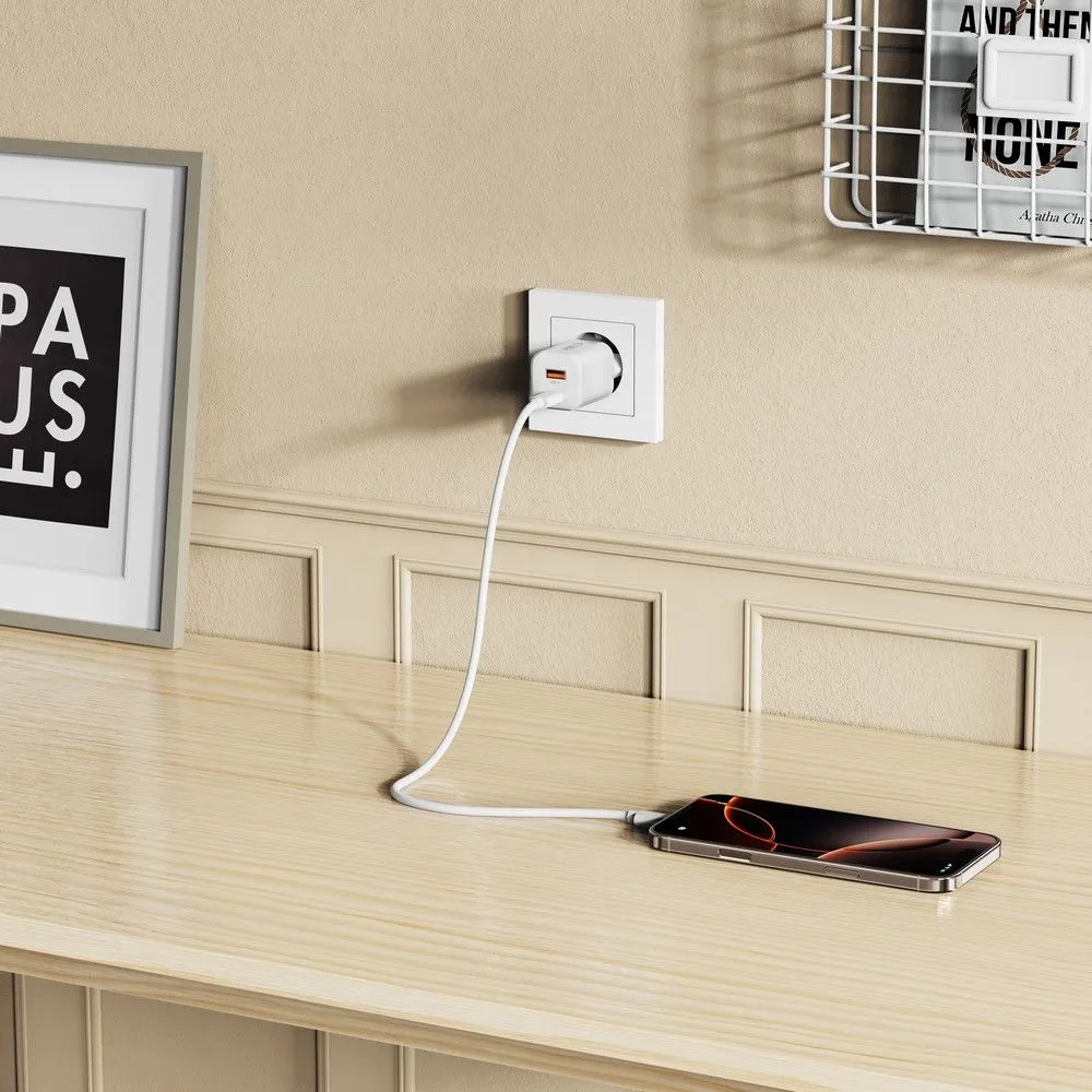 Aксессуары Кабель передачи данных TECH-PROTECT NCM33W 2-PORT NETWORK CHARGER PD33W/QC3.0  белый