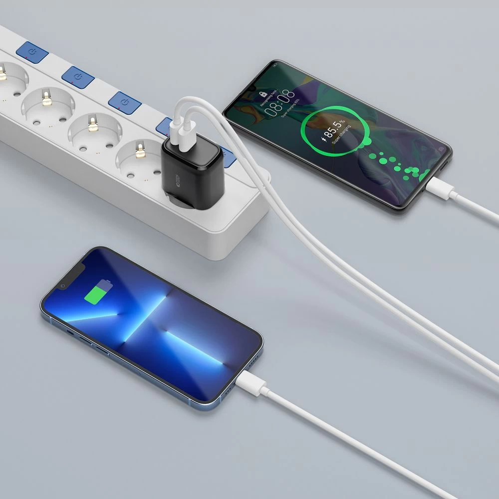 Aксессуары Кабель передачи данных TECH-PROTECT C20W 2-PORT Network Charger PD20W/QC3.0  черный