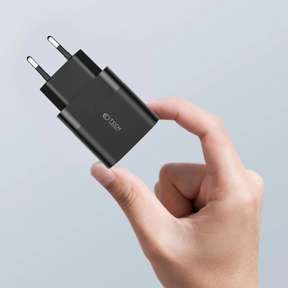 Aксессуары Кабель передачи данных TECH-PROTECT C30W 2-PORT Network Charger PD30W/QC3.0  черный